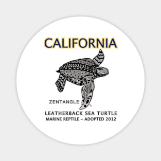 California - Leatherback Sea Turtle - Zentangle Magnet